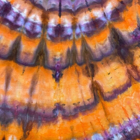 Halloween Tie Dyed T-shirt - Orange Purple - Handmade - Men's Women's 2XLarge - Picture 8 of 12